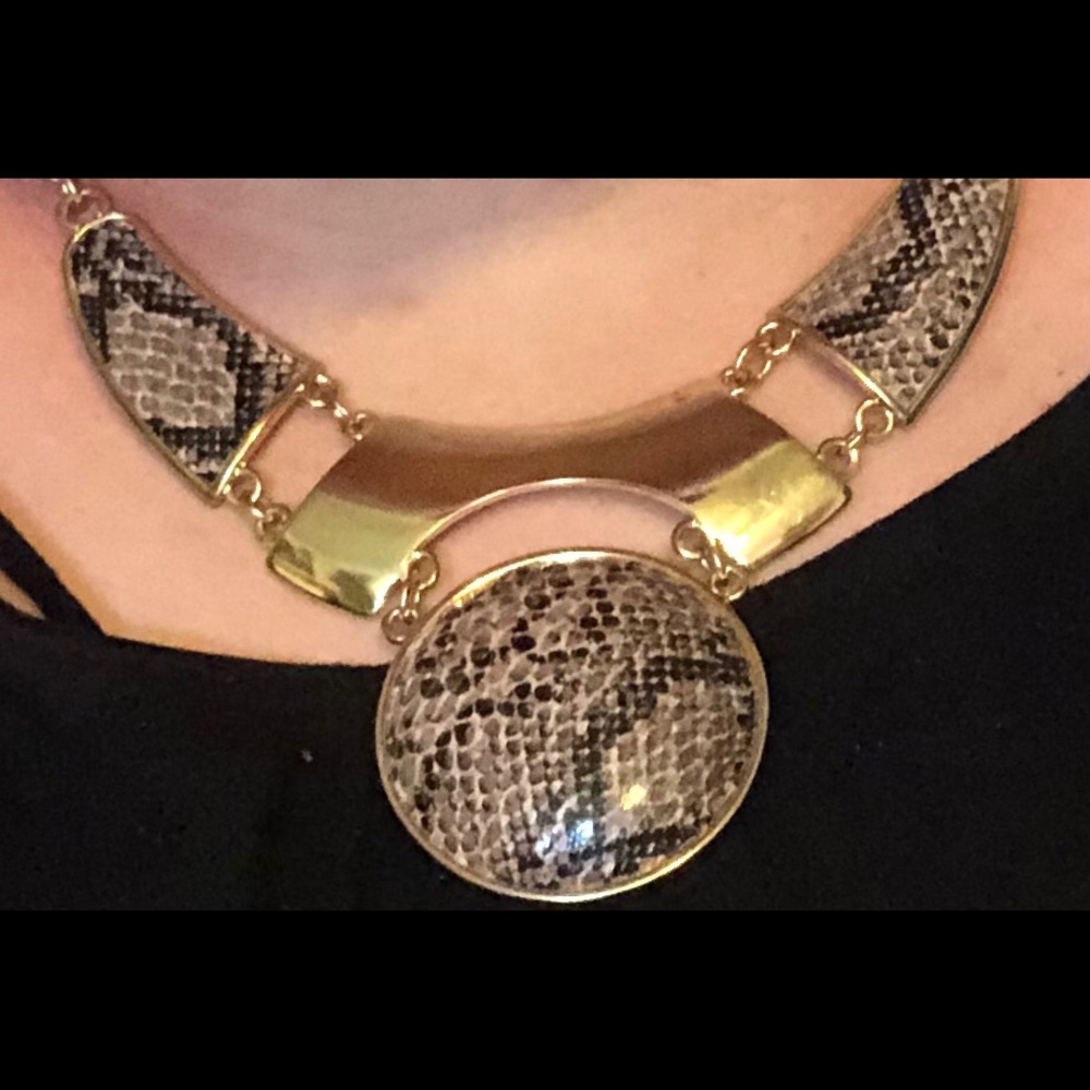 Gold snake skin necklace